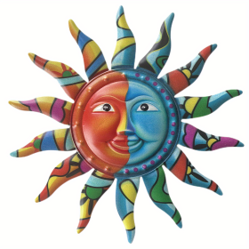 1pc, Creative Metal Sun Wall Decor, Metal Wall Art Decorative Pendant, Celebration Decor