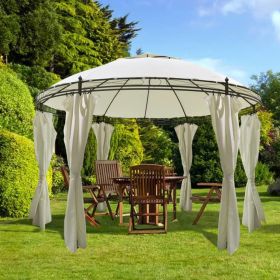 Round Gazebo with Curtains 11' 5'' x 8' 9''