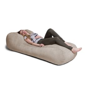 Jaxx Arlo Chaise Lounge Bean Bag Chair - Premium Chenille, Beige