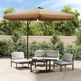 Outdoor Parasol with Steel Pole 118.1" Taupe