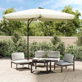 Outdoor Parasol with Steel Pole 118.1" Sand White