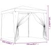 Party Tent with 4 Mesh Sidewalls 8.2'x8.2' White