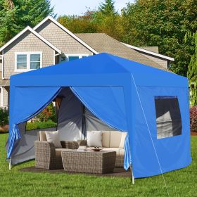 Outdoor 10x 10Ft Pop Up Gazebo Canopy Tent with Removable Sidewall with Zipper,2pcs Sidewall with Mosquito Netting,with 4pcs Weight sand bag (Color: as Pic)